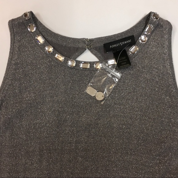 Ashley Stewart Plus Size Sleeveless Holiday Blouse - Picture 5 of 5